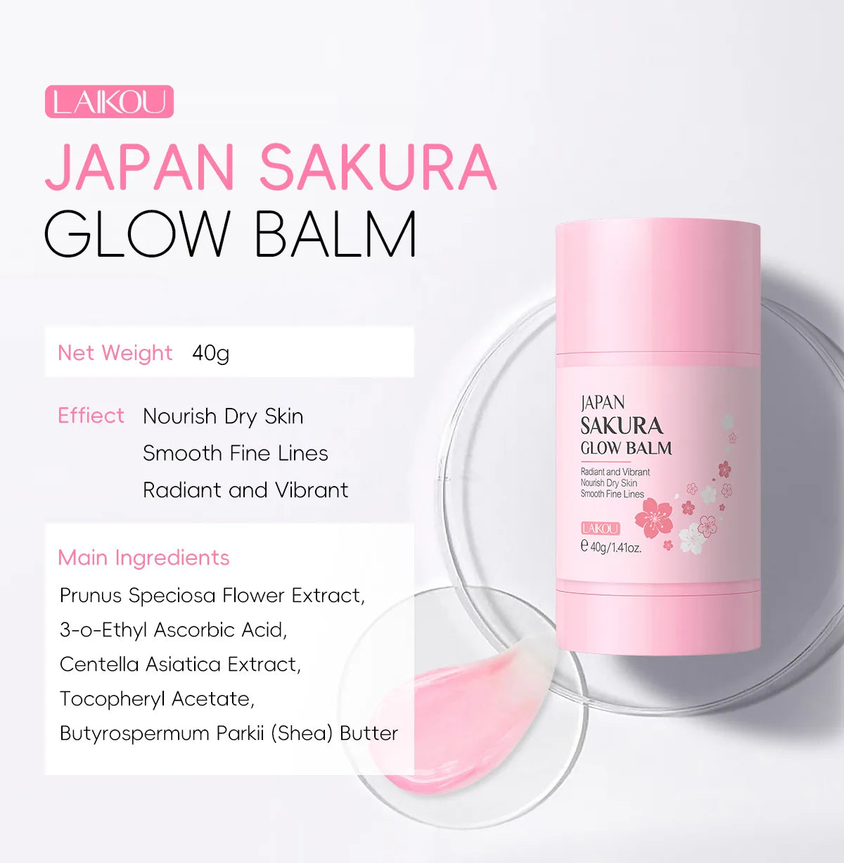 Sakura Solid Face Mask Stick Deep Cleaning Green Tea Facial Mask Reduces Blackhead Pores Oil Control Moisturizing Mud Mask 40g
