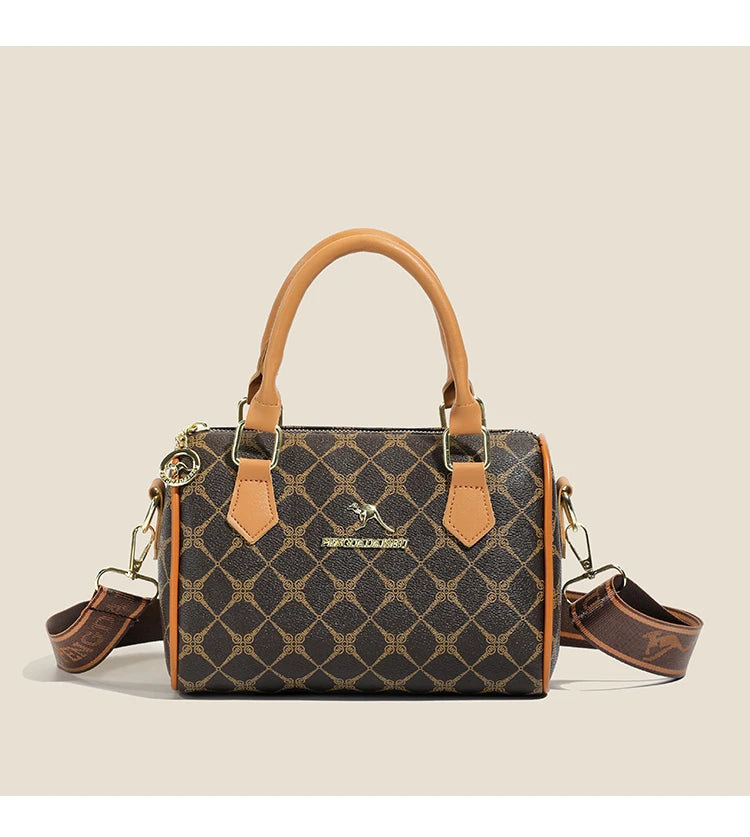 Boston women's handbag, women's single shoulder messenger bag, simple and versatile, large capacity, middle-aged mother's