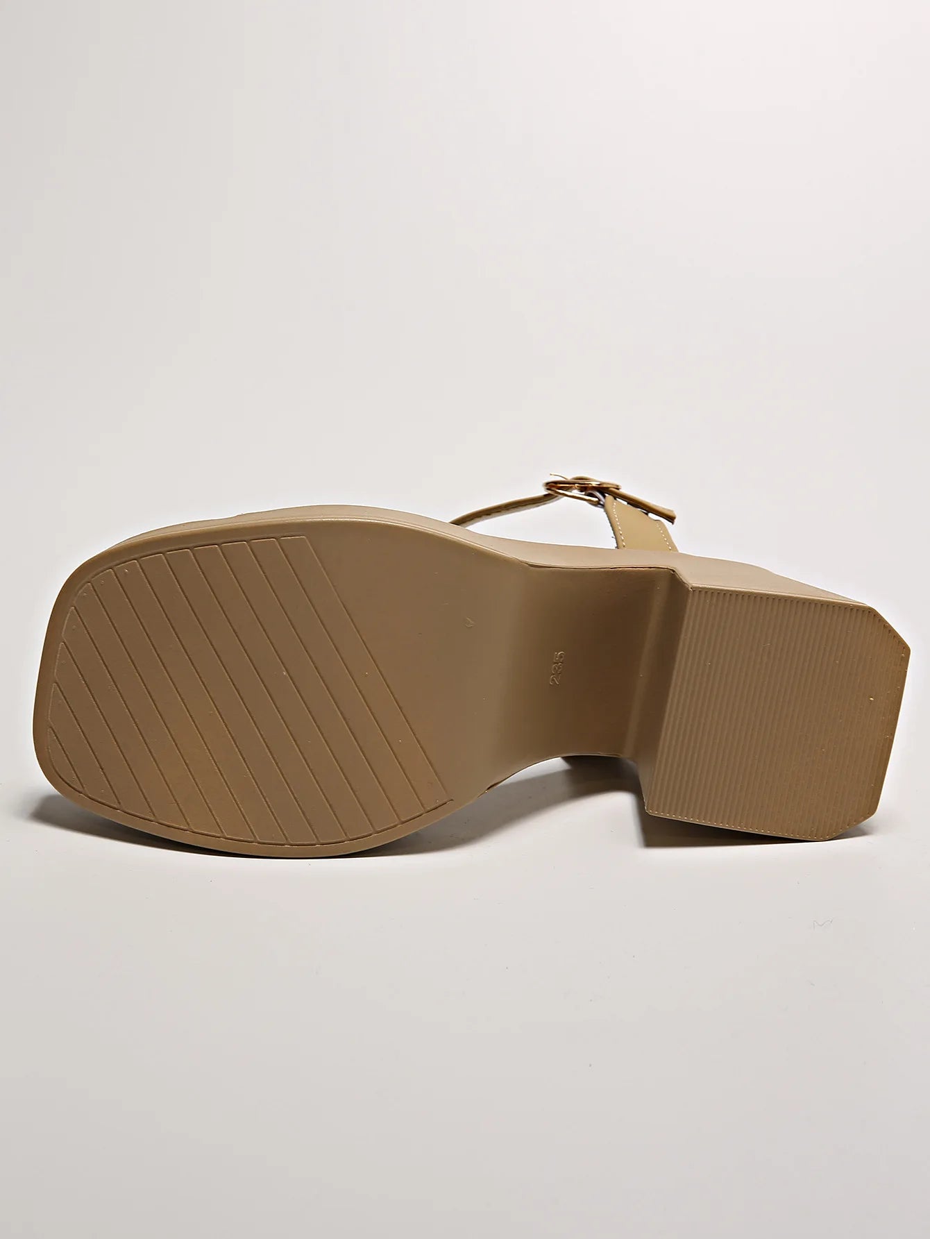 Women's thick sole sandals solid color casual shoes one line buckle high heel sandals women's wedge shaped fish mouth shoes