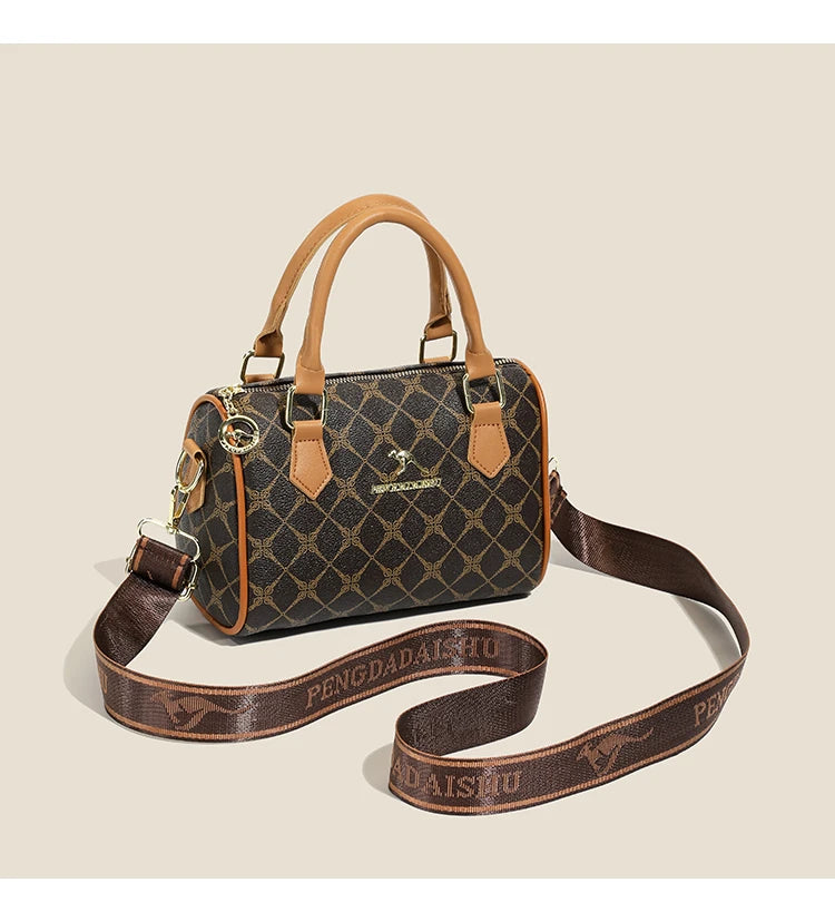 Boston women's handbag, women's single shoulder messenger bag, simple and versatile, large capacity, middle-aged mother's