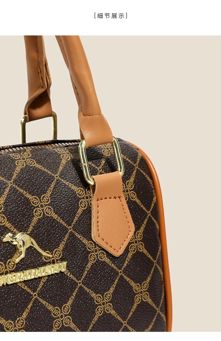 Boston women's handbag, women's single shoulder messenger bag, simple and versatile, large capacity, middle-aged mother's