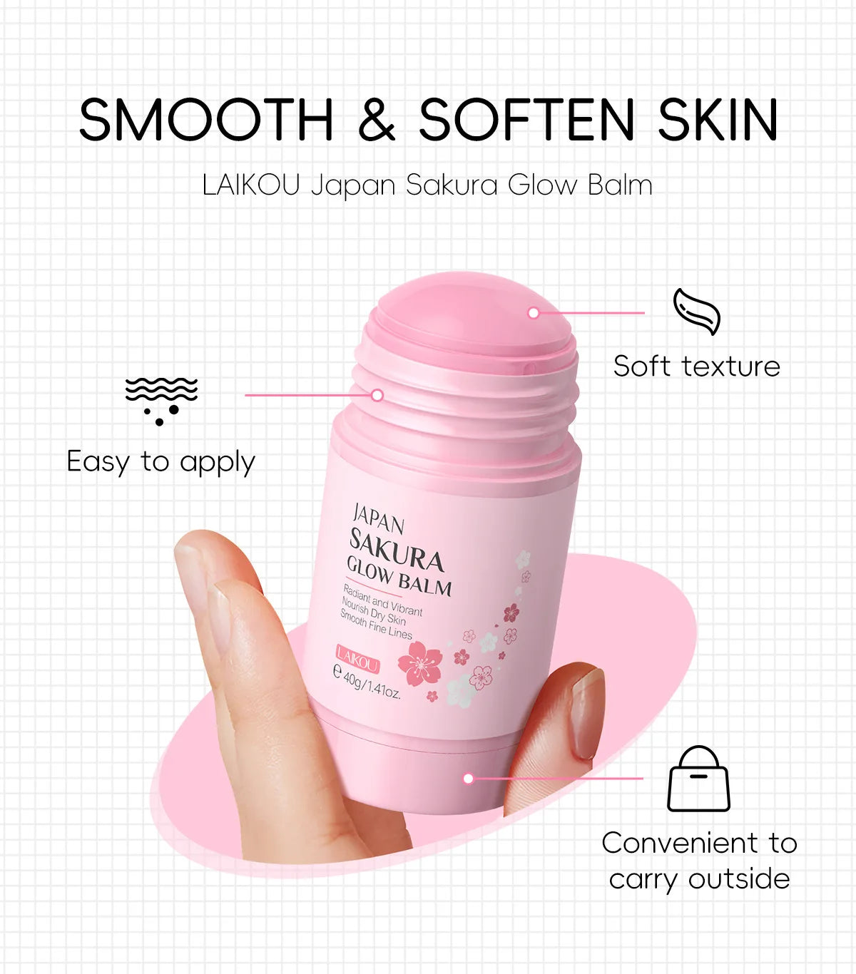 Sakura Solid Face Mask Stick Deep Cleaning Green Tea Facial Mask Reduces Blackhead Pores Oil Control Moisturizing Mud Mask 40g