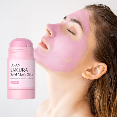 Sakura Solid Face Mask Stick Deep Cleaning Green Tea Facial Mask Reduces Blackhead Pores Oil Control Moisturizing Mud Mask 40g