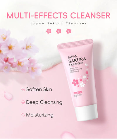Sakura Cleanser Rich Foam Deep Clean Remove Grease Improve Oily Face Wash Cream Gentle Moisturizing Remove Blackhead CleanserSak