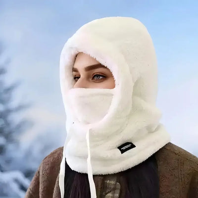 Adjustable Winter Balaclava Hat with Sherpa Hood and Windproof Ski Face Cover for Men and Women