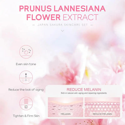 5/3pcs/Set Sakura Skin Care Sets Face Cream Serum Toner Facial Cleanser Sunscreen Eye Cream Gift Box Face Skin Care Set Product