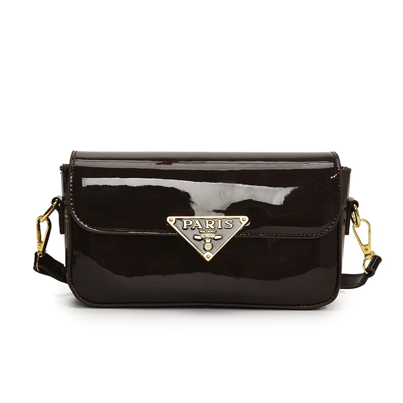 Beautiful High-End Crossbody Handbag for Women Featuring Minimalist Leather Solid Color Trendy Design and Logo