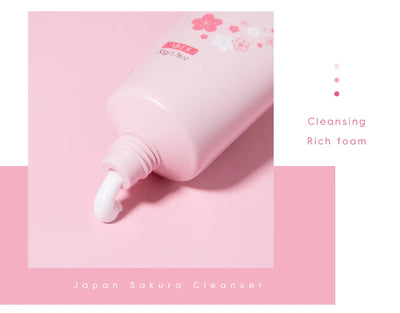 Sakura Cleanser Rich Foam Deep Clean Remove Grease Improve Oily Face Wash Cream Gentle Moisturizing Remove Blackhead CleanserSak