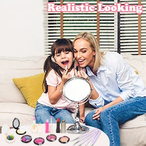 Children's make-up set for girls, 27 pieces washable cosmetic set with make-up case for children, role play toy and present