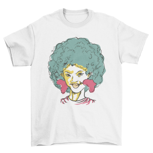 Black girl with Africa earrings t-shirt design