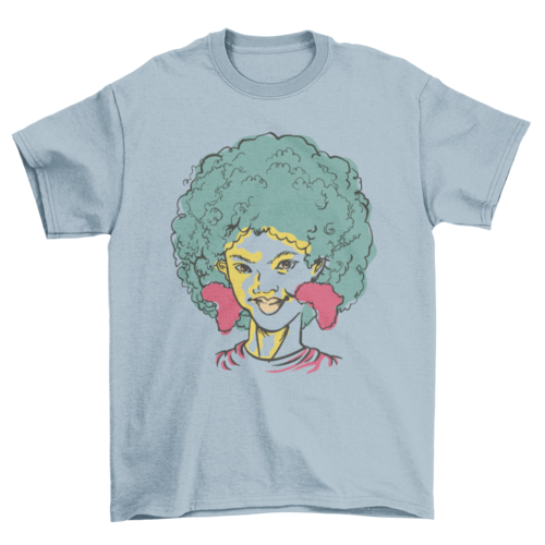 Black girl with Africa earrings t-shirt design