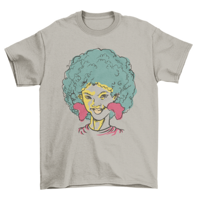 Black girl with Africa earrings t-shirt design