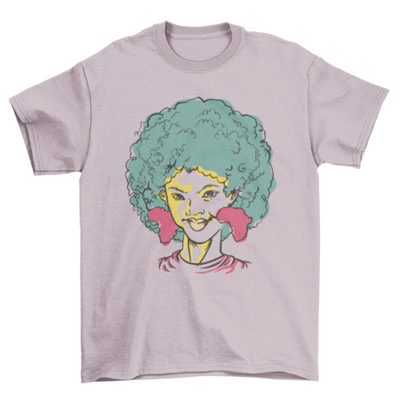 Black girl with Africa earrings t-shirt design