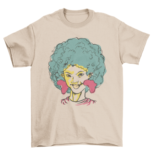 Black girl with Africa earrings t-shirt design