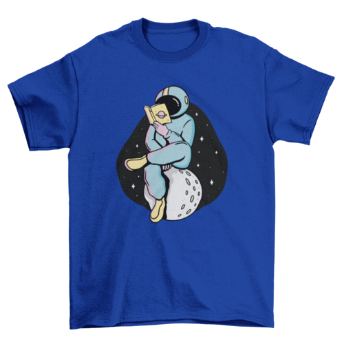 Astronaut reading a book t-shirt design