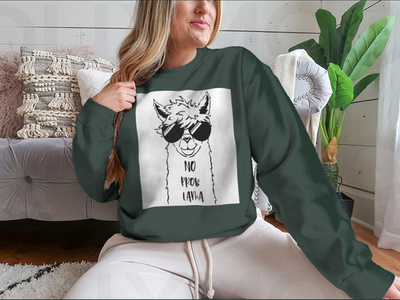 Cute Llama Face With Sunglasses Design for Sweatshirt
