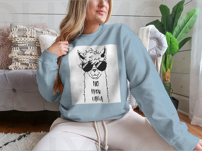 Cute Llama Face With Sunglasses Design for Sweatshirt