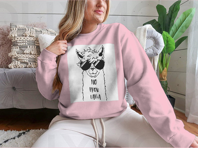Cute Llama Face With Sunglasses Design for Sweatshirt