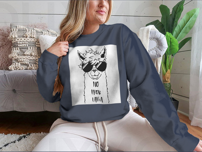 Cute Llama Face With Sunglasses Design for Sweatshirt