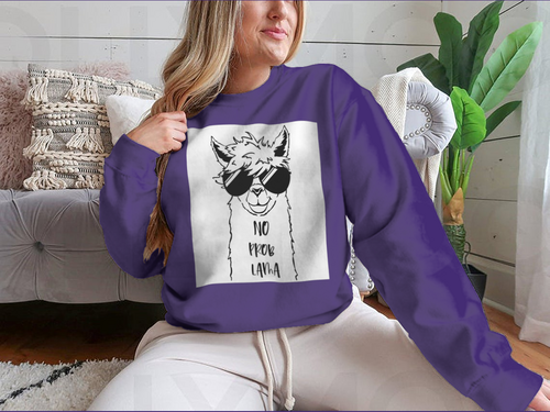 Cute Llama Face With Sunglasses Design for Sweatshirt