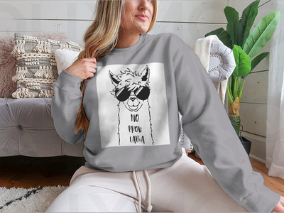 Cute Llama Face With Sunglasses Design for Sweatshirt