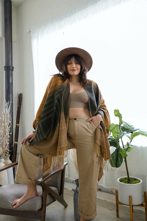 Bohemian Style Color Blend Tassel Serape